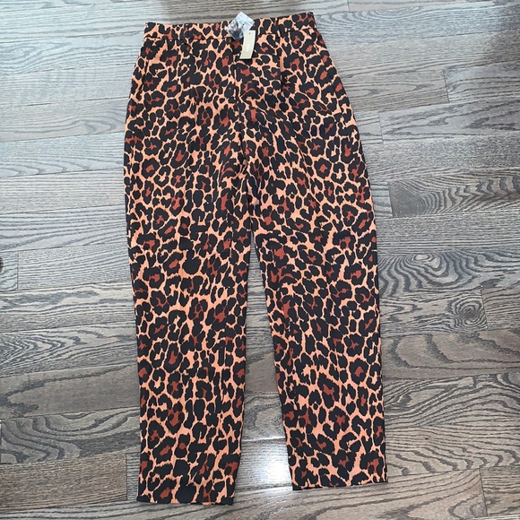 NEW! - J. CREW HIGH RISE LEOPARD SZ 4 TROUSERS - Picture 2 of 16